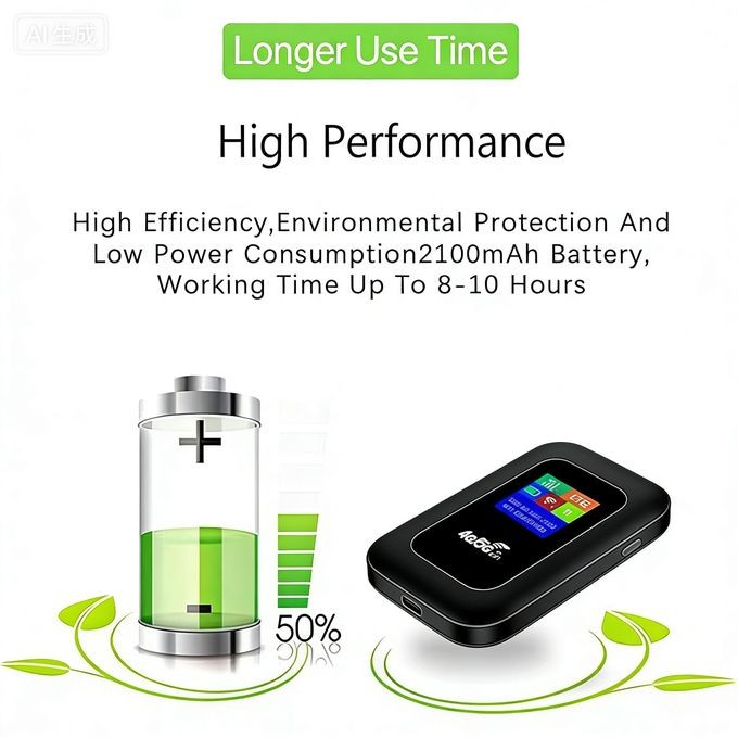 Generic 150Mbps 4G/5G LTE WiFi MiFi - Écran couleur portable avec slot SIM, Plug-and-Play 2100mAh - Blanc - image 2