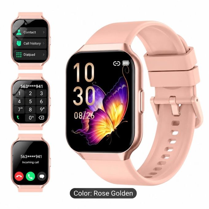 Montre Connectée Bluetooth Rose Gold – Écran Tactile HD & Appels Intégrés